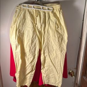 Yellow Casual Bermuda Shorts with Elastic Waistband